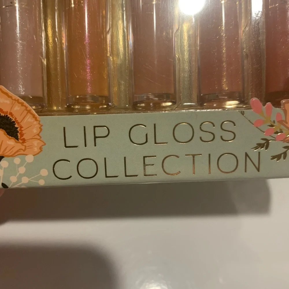 Nicole Miller Floral Lip Gloss Set - Neutral Pink & Peach Tones